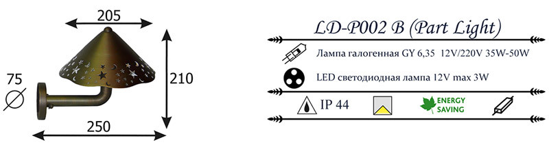 Светильник настенный LD-Lighting LD-P002 В PART-LIGHT в Санкт-Петербурге