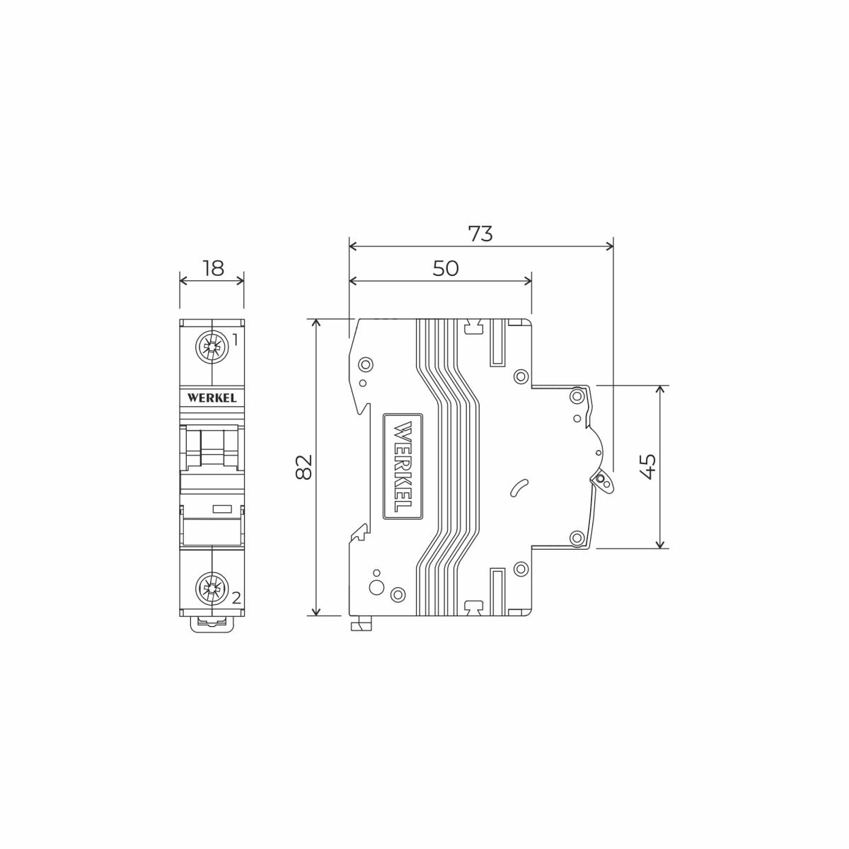 Автоматический выключатель 1P 10 A C 6 кА Werkel W901P106 4690389192548 a062534 в Санкт-Петербурге