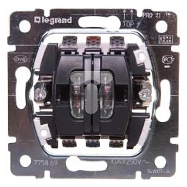 Выключатель двухклавишный Legrand Galea Life 10A 250V с подсветкой на 2 цепи 775869 в #REGION_NAME_DECLINE_PP#