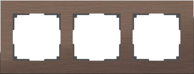 Рамка Werkel Aluminium на 3 поста алюминий коричневый WL11-Frame-03 4690389073700 в Санкт-Петербурге