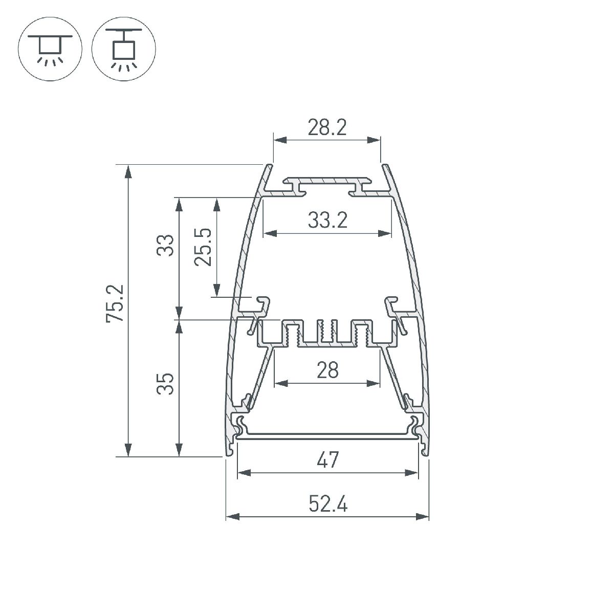 Алюминиевый профиль Arlight LINE-5075-U-HONEYCOMB-2000 BLACK 044885 в Санкт-Петербурге