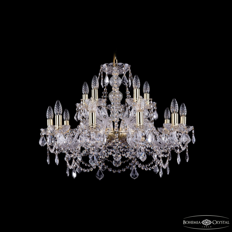 Подвесная люстра Bohemia Ivele Crystal 1411/10+5/240 G Leafs в Санкт-Петербурге