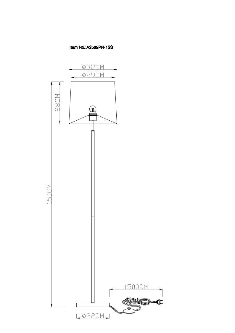 Торшер Arte Lamp RODOS A2589PN-1SS в #REGION_NAME_DECLINE_PP#