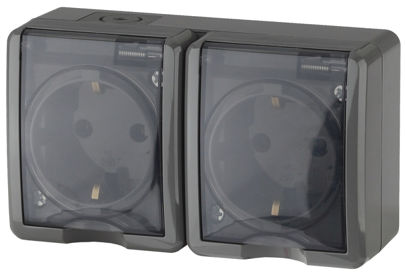 Розетка ЭРА Эксперт 2х2P+E IP54 16A 250V 11-2403-03 Б0020717 в Санкт-Петербурге