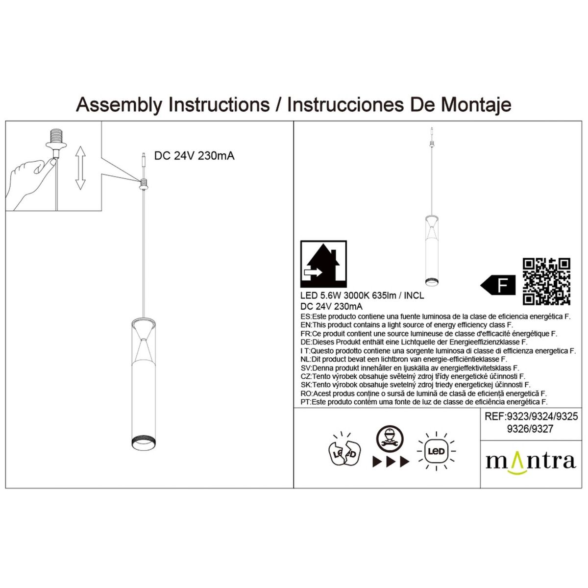 Подвесной модульный светильник без основания Mantra Spark 9327 в Санкт-Петербурге