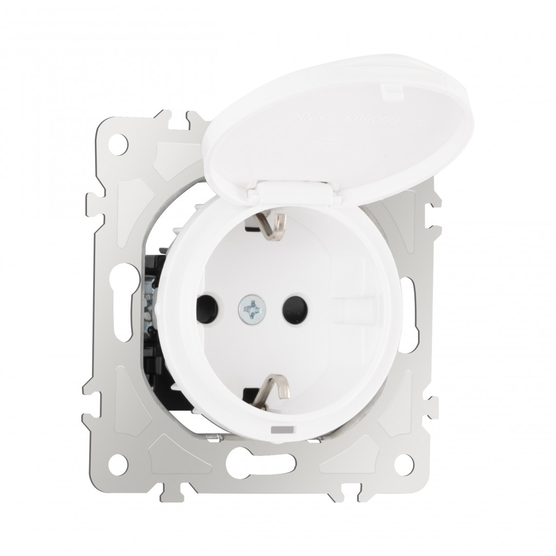 Розетка с заземлением, шторками и защитной крышкой Arte Milano 202.41-1.white в #REGION_NAME_DECLINE_PP#