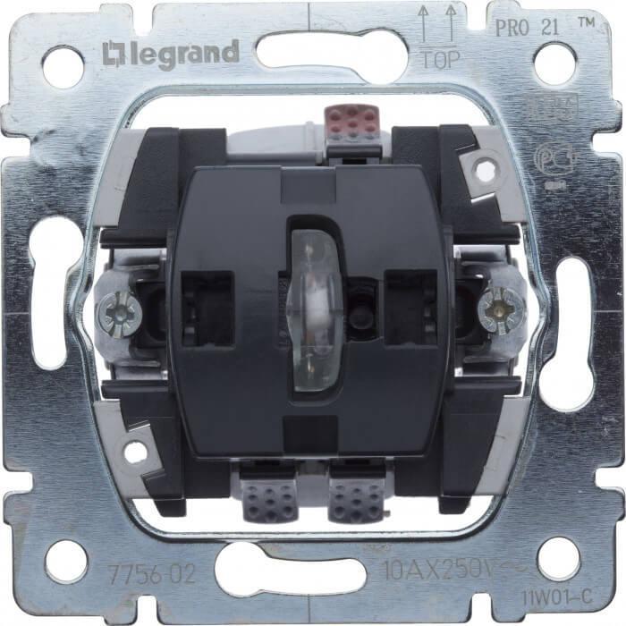 Переключатель одноклавишный на 2 направления Legrand Galea Life 10A 250V с подсветкой 775602 в Санкт-Петербурге