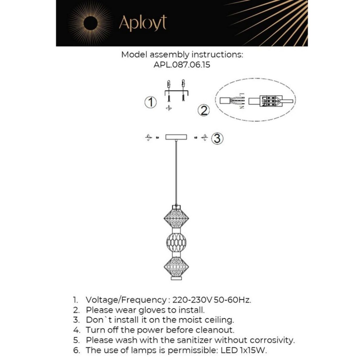 Подвесной светильник Aployt Otylia APL.087.06.15 в Санкт-Петербурге