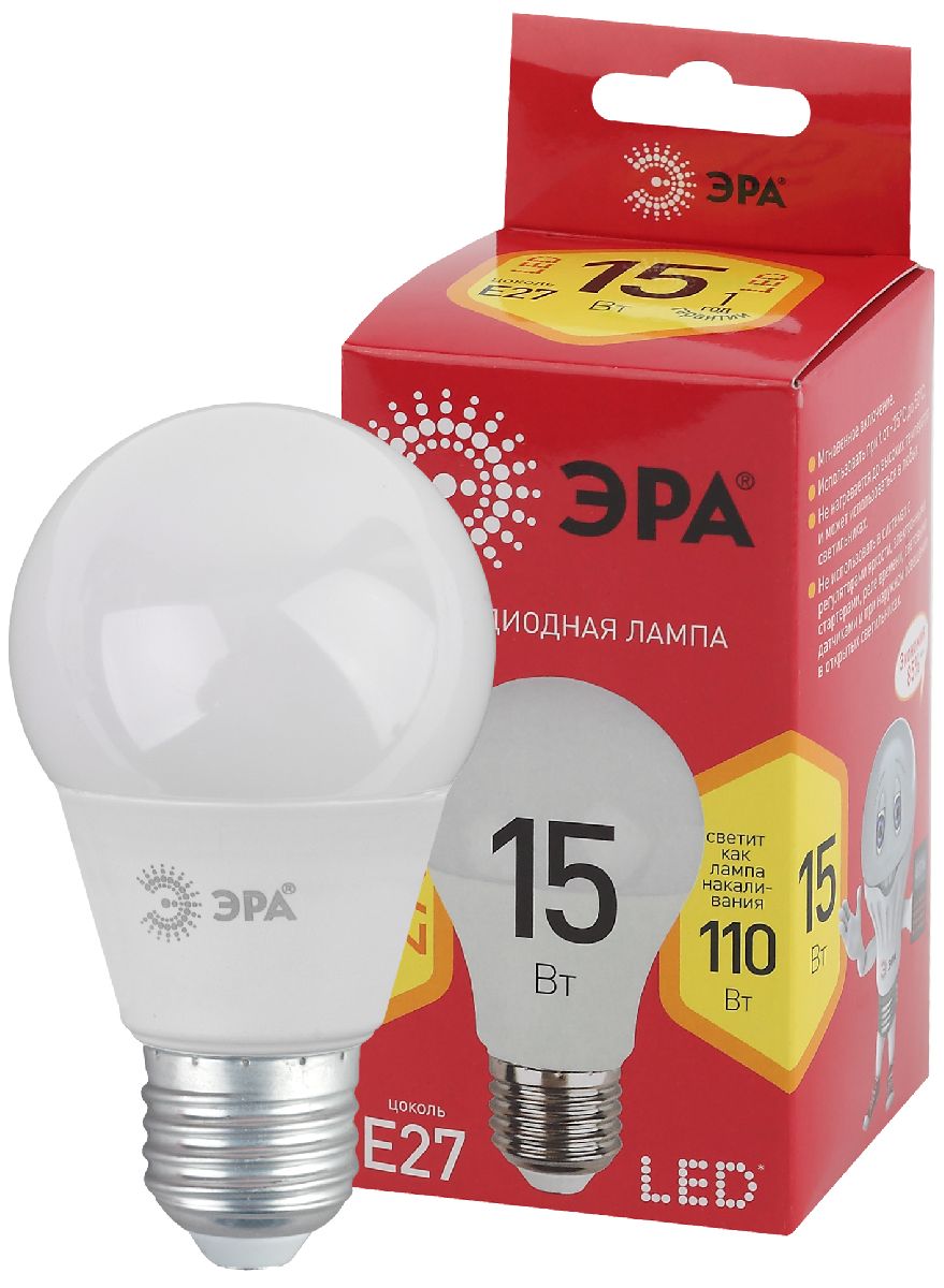 Лампа светодиодная Эра E27 15W 2700K LED A60-15W-827-E27 R Б0046355 в #REGION_NAME_DECLINE_PP#