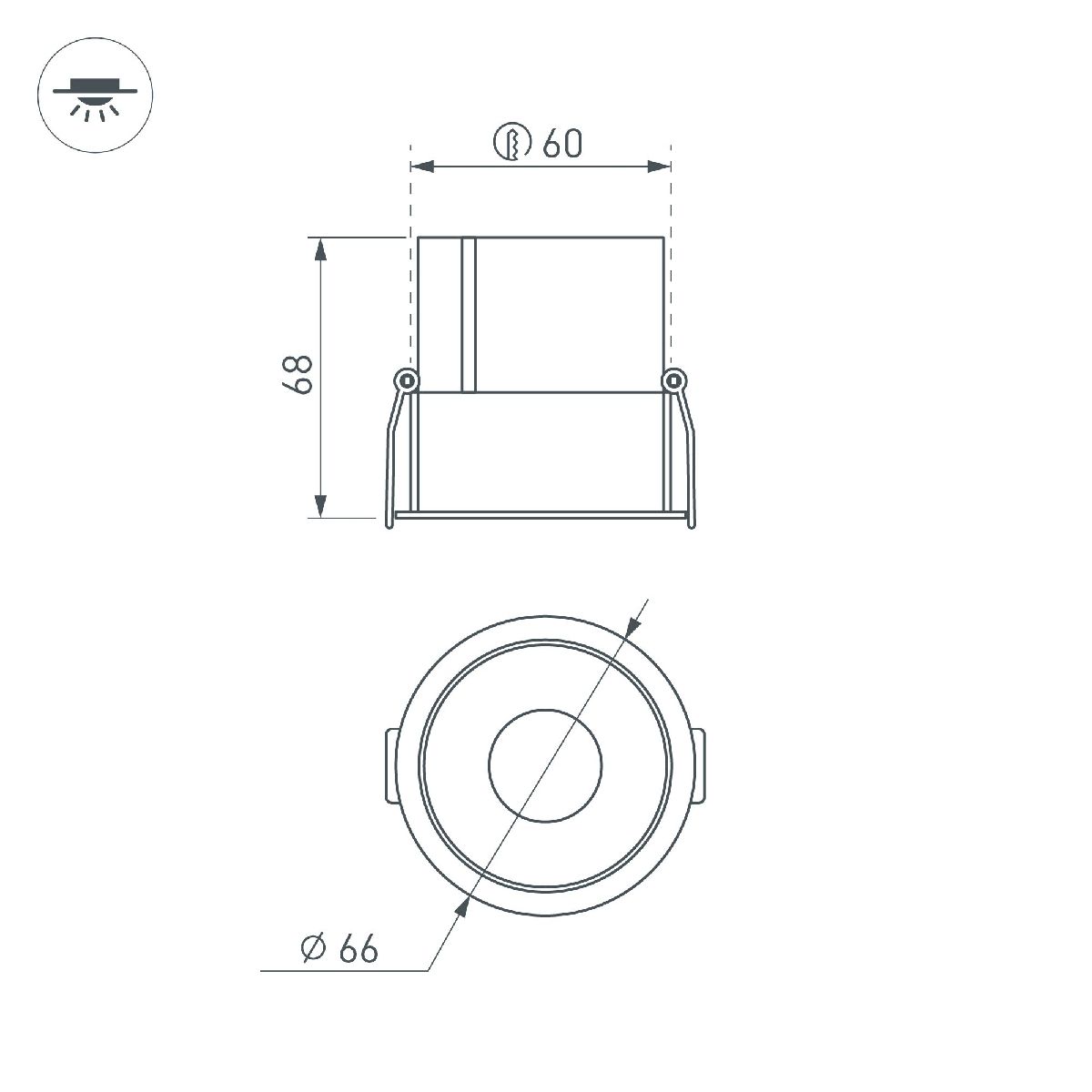 Встраиваемый светильник Arlight MS-ATLAS-BUILT-R66-15W Warm3000 037185(1) в Санкт-Петербурге