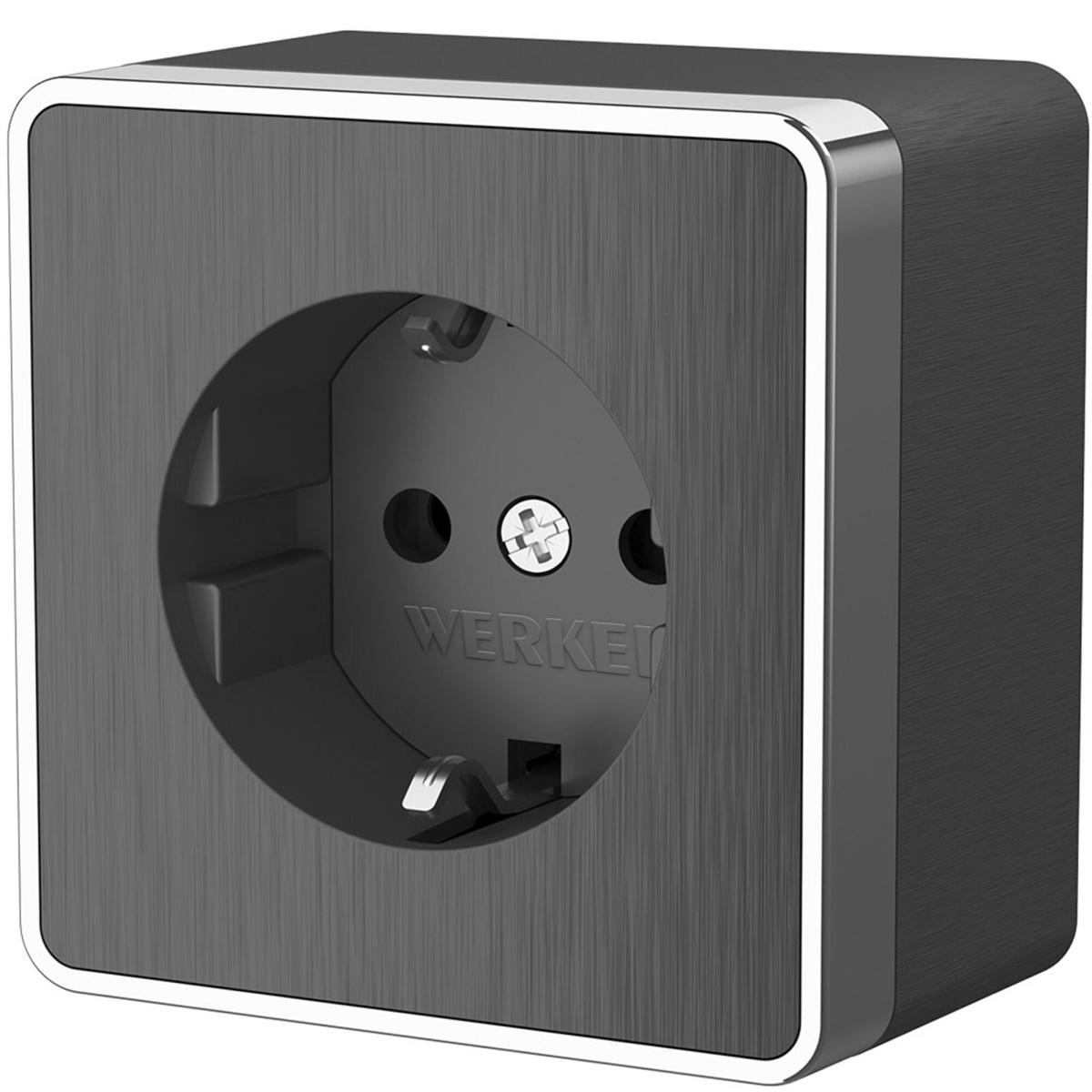 Розетка с заземлением Werkel Gallant графит рифленый W5071004 4690389164484 в Санкт-Петербурге