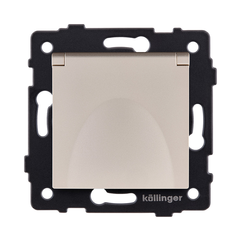 Розетка штепсельная SCHUKO 16A/250 В с крышкой, золотой Kollinger REA-006GD для Aspekt, Eleganz, Reflex в #REGION_NAME_DECLINE_PP#