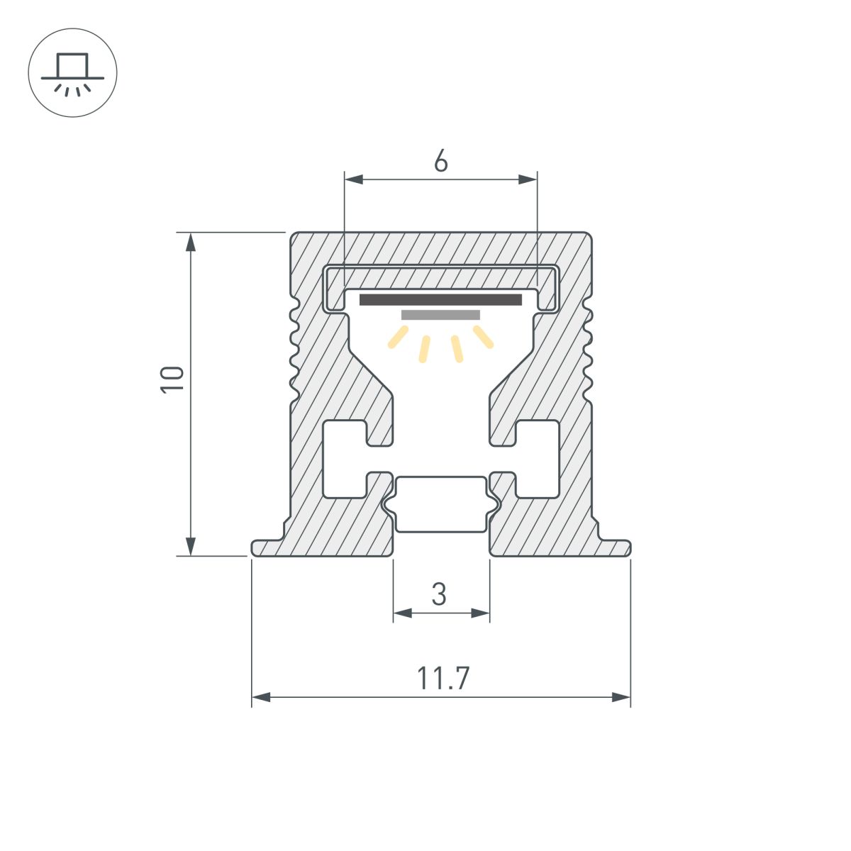Профиль с экраном Arlight SL-MINI-3-H10-F12-2000 IRON GREY (Алюминий+пластик) 055322 в #REGION_NAME_DECLINE_PP#