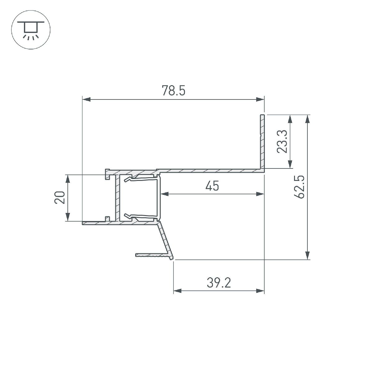 Алюминиевый профиль Arlight СEIL-S18-SHADOW-SIDE-3000 WHITE 050501 в Санкт-Петербурге