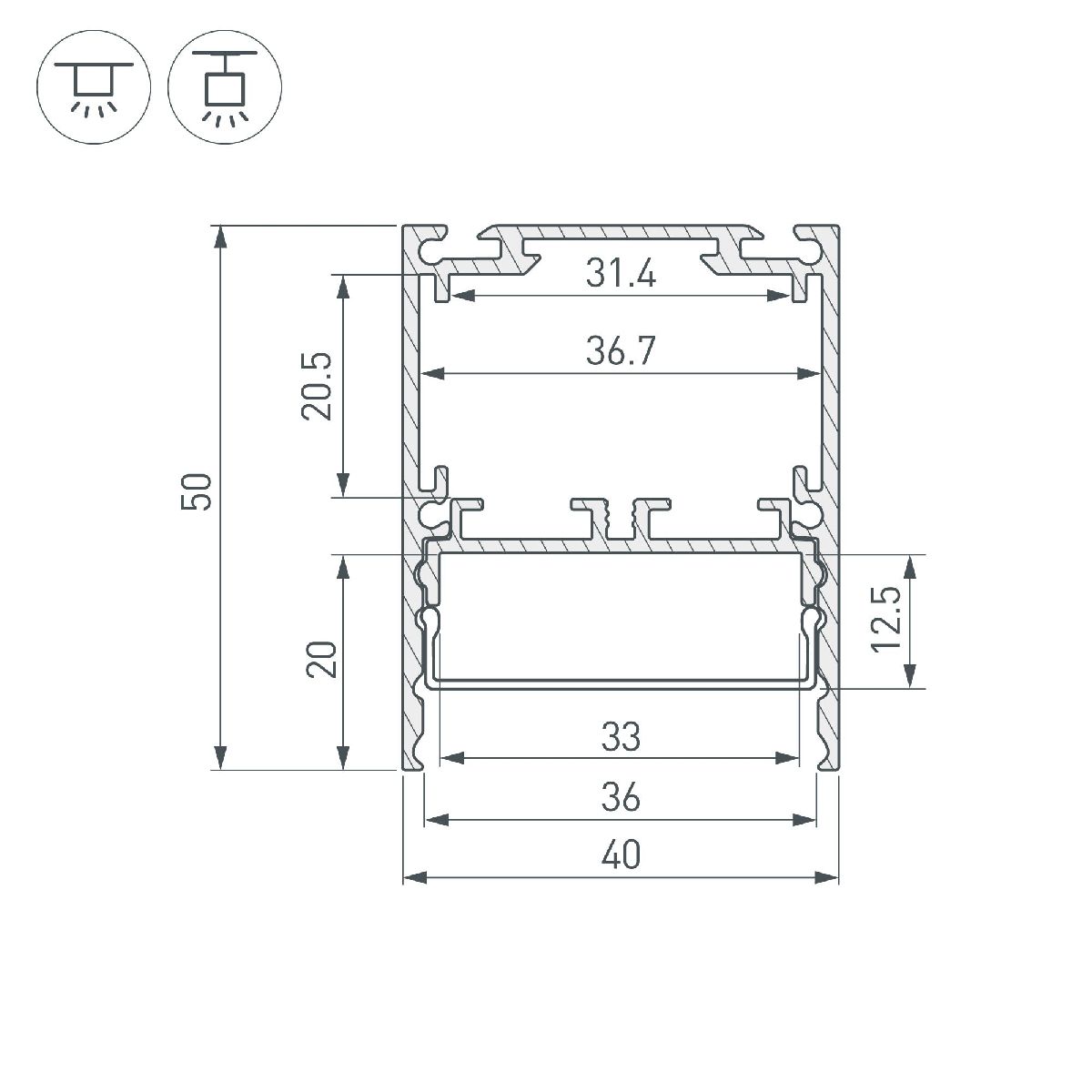 Алюминиевый профиль Arlight SL-LINE-4050-3L-2000 ANOD 044666 в Санкт-Петербурге