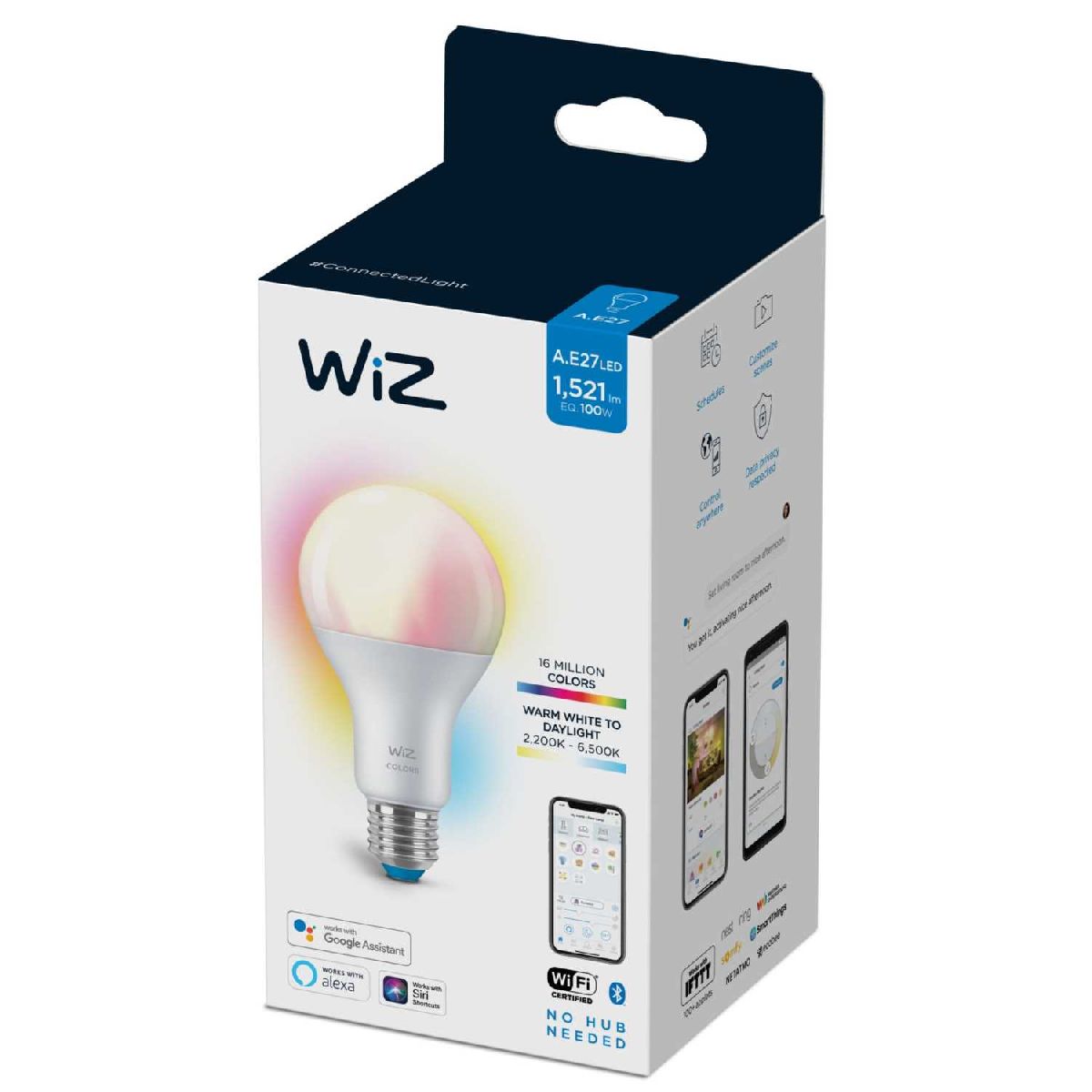 Умная светодиодная лампа Wiz Wi-Fi BLE100WA67E27922-65RGB1PF/6 E27 13W 2200/6500K 929002449702 в Санкт-Петербурге