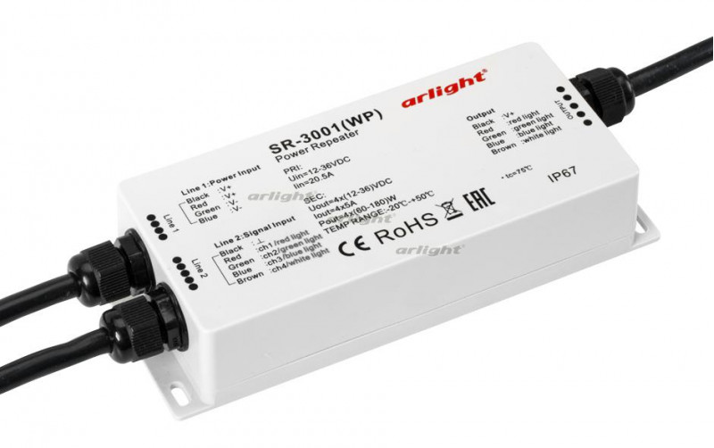 RGB-усилитель Arlight SR-3001WP(12-36V, 240-720W, 4CH) 020591 в Санкт-Петербурге