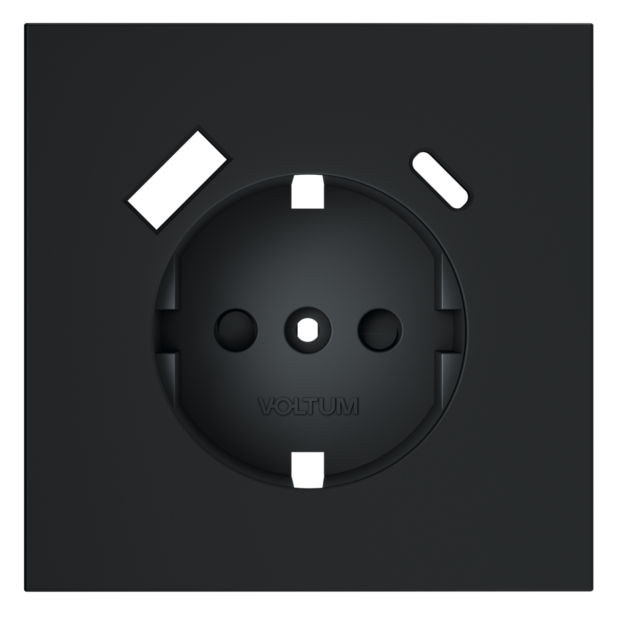 Накладка для розетки с заземлением и защитными шторками, с USB A+C Voltum S70 (графит) VLS001007 в #REGION_NAME_DECLINE_PP#