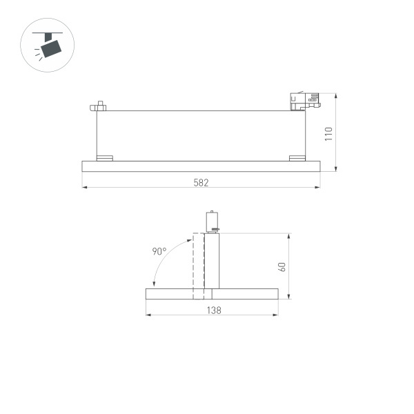 Трековый светильник Arlight LGD-Mars-4TR-S582x138-50W Day4000 035496 в Санкт-Петербурге