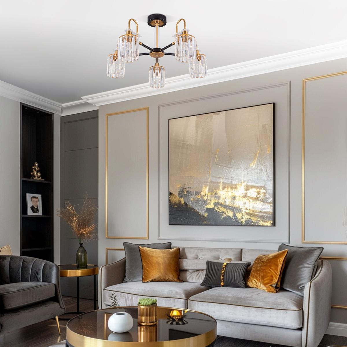 Люстра на штанге Eurosvet 70090/5 черный Smart a045144 в #REGION_NAME_DECLINE_PP#