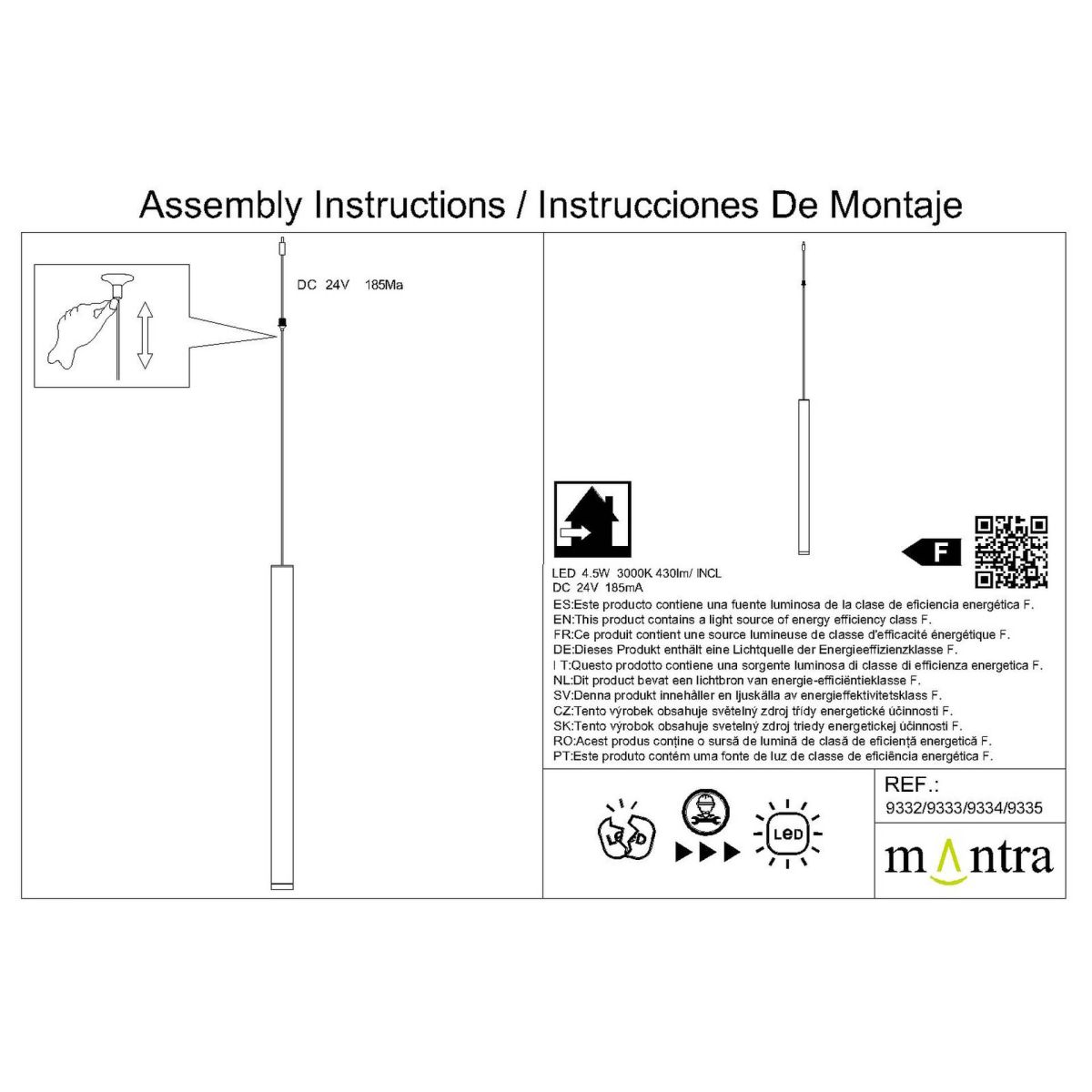 Подвесной модульный светильник без основания Mantra Cala 9334 в Санкт-Петербурге