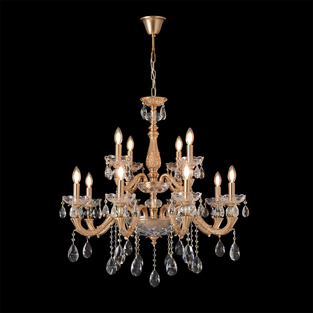 Подвесная люстра Crystal Lux ELIZABETH SP8+4 BRASS в Санкт-Петербурге