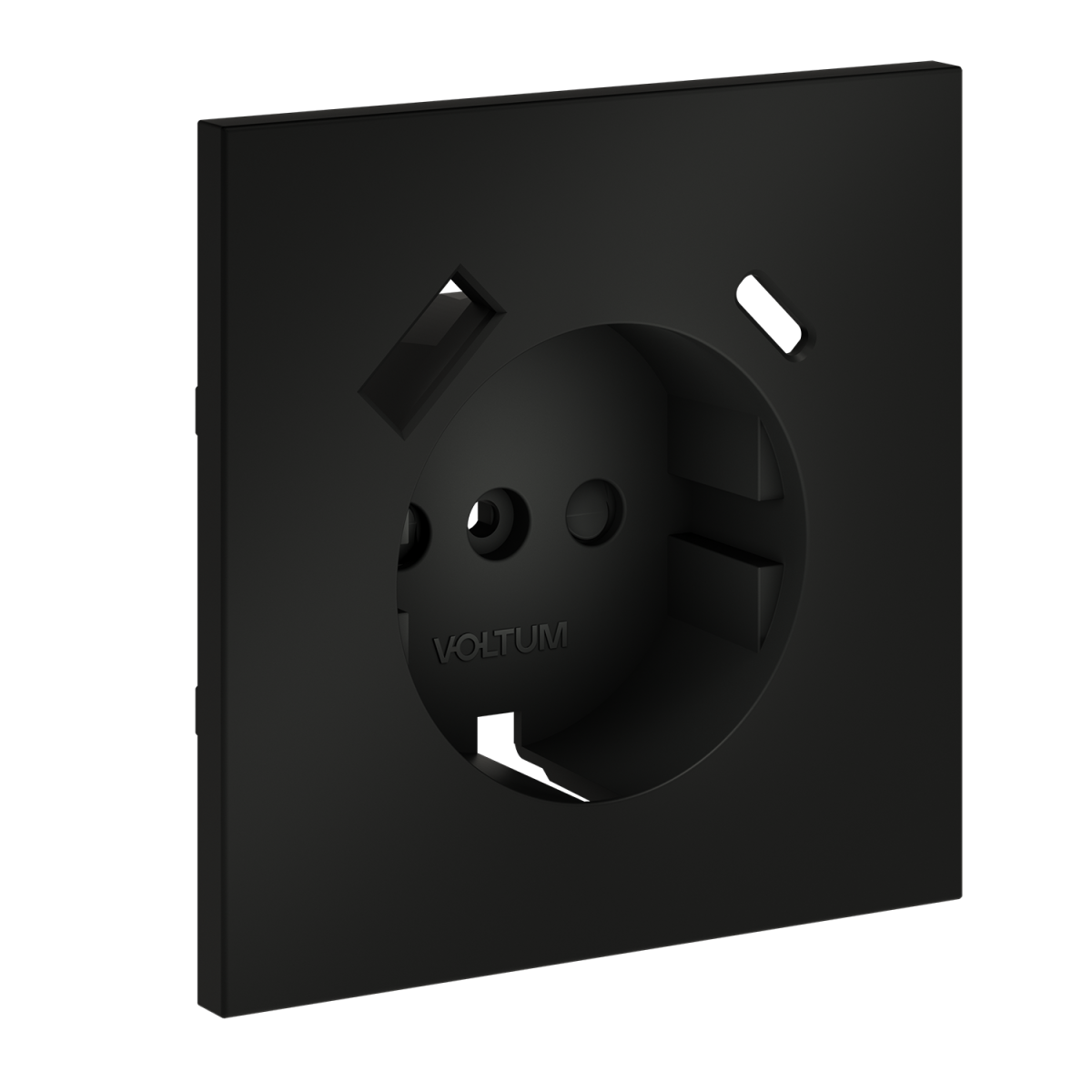 Накладка для розетки с заземлением и защитными шторками, с USB A+C Voltum S70 (черный матовый) VLS001008 в Санкт-Петербурге