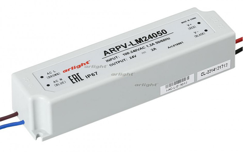 Блок питания Arlight ARPV-LV24050-A (24V, 2.0A, 48W) 018981 в Санкт-Петербурге