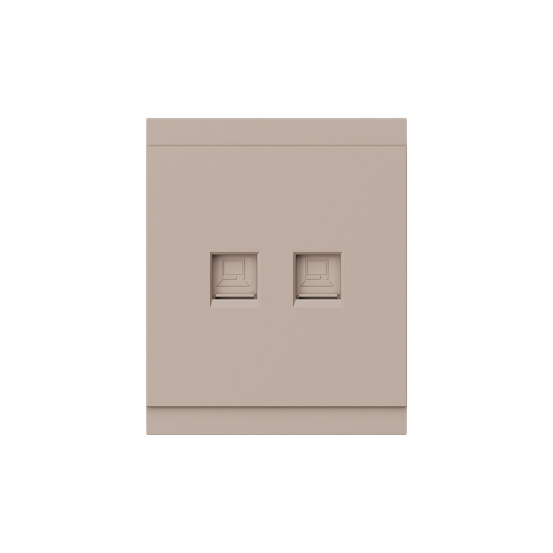 Розетка SETE компьютерная двойная RJ45+RJ45 кат6 с/у кашемир IP20/IP44 KRANZ KR-79-0724-2 в Санкт-Петербурге
