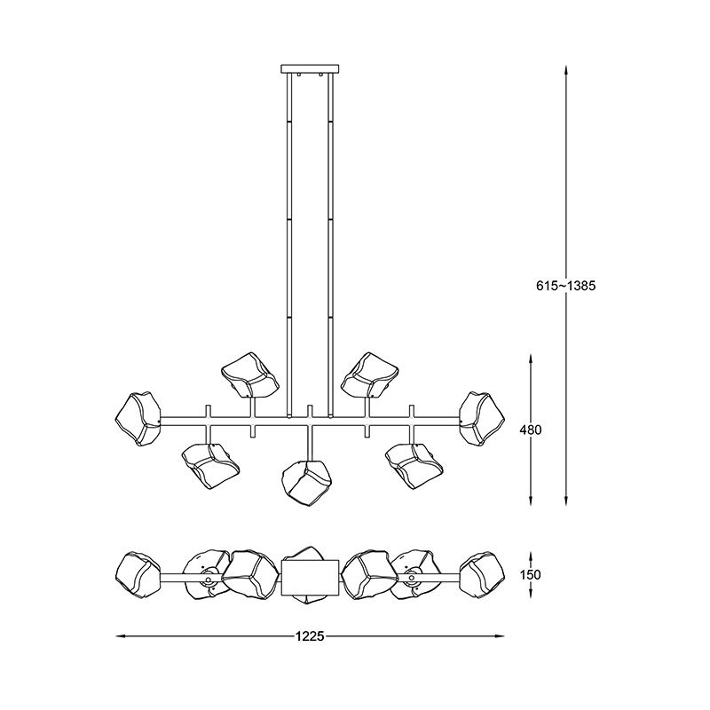 Подвесная люстра Zumaline ROCK P0488-07T-SEAC в Санкт-Петербурге