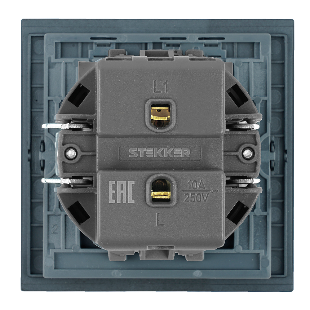 Выключатель 1-клавишный самовозвратный (механизм) Stekker Мия 250В 10А RSW10-3112-05 черный бархат 50574 в Санкт-Петербурге