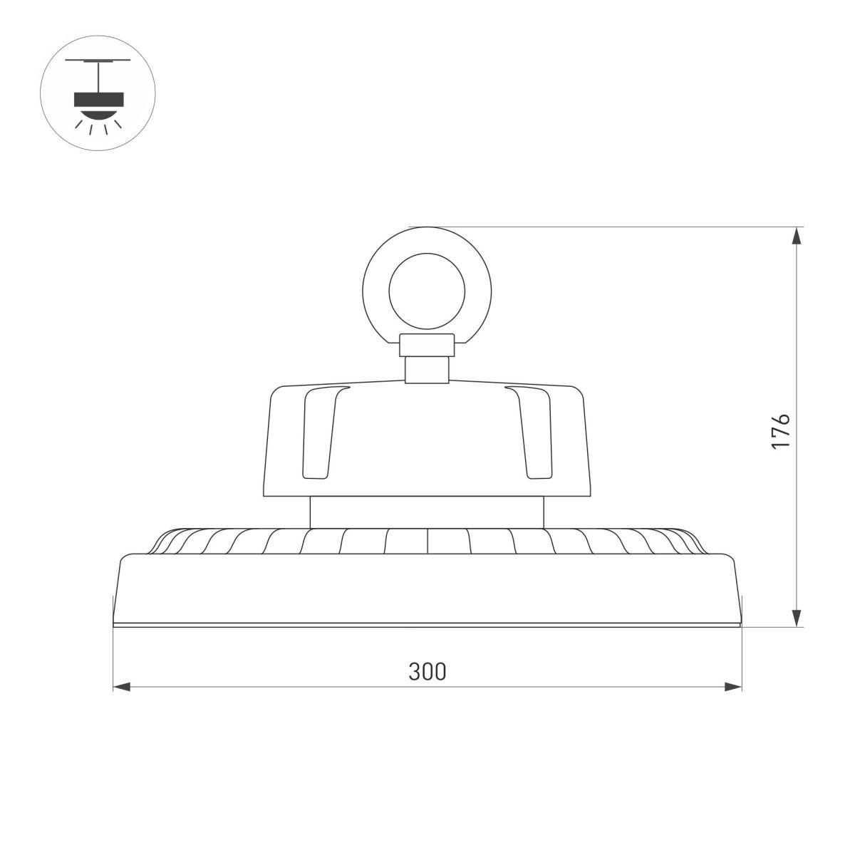 Промышленный светильник Arlight SP-ERCON-R300-200W White5000 (BK, 90 deg, 230V) 056106 в #REGION_NAME_DECLINE_PP#