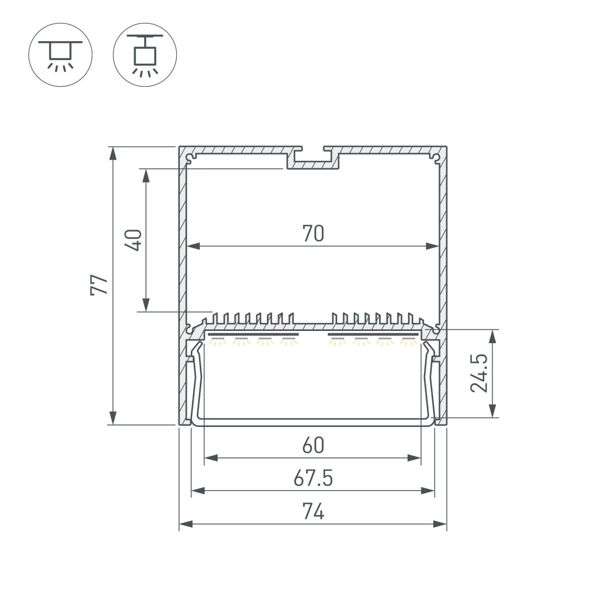 Профиль Arlight SL-LINE-7477-2000 ANOD (BY) (Алюминий) 059813 в Санкт-Петербурге