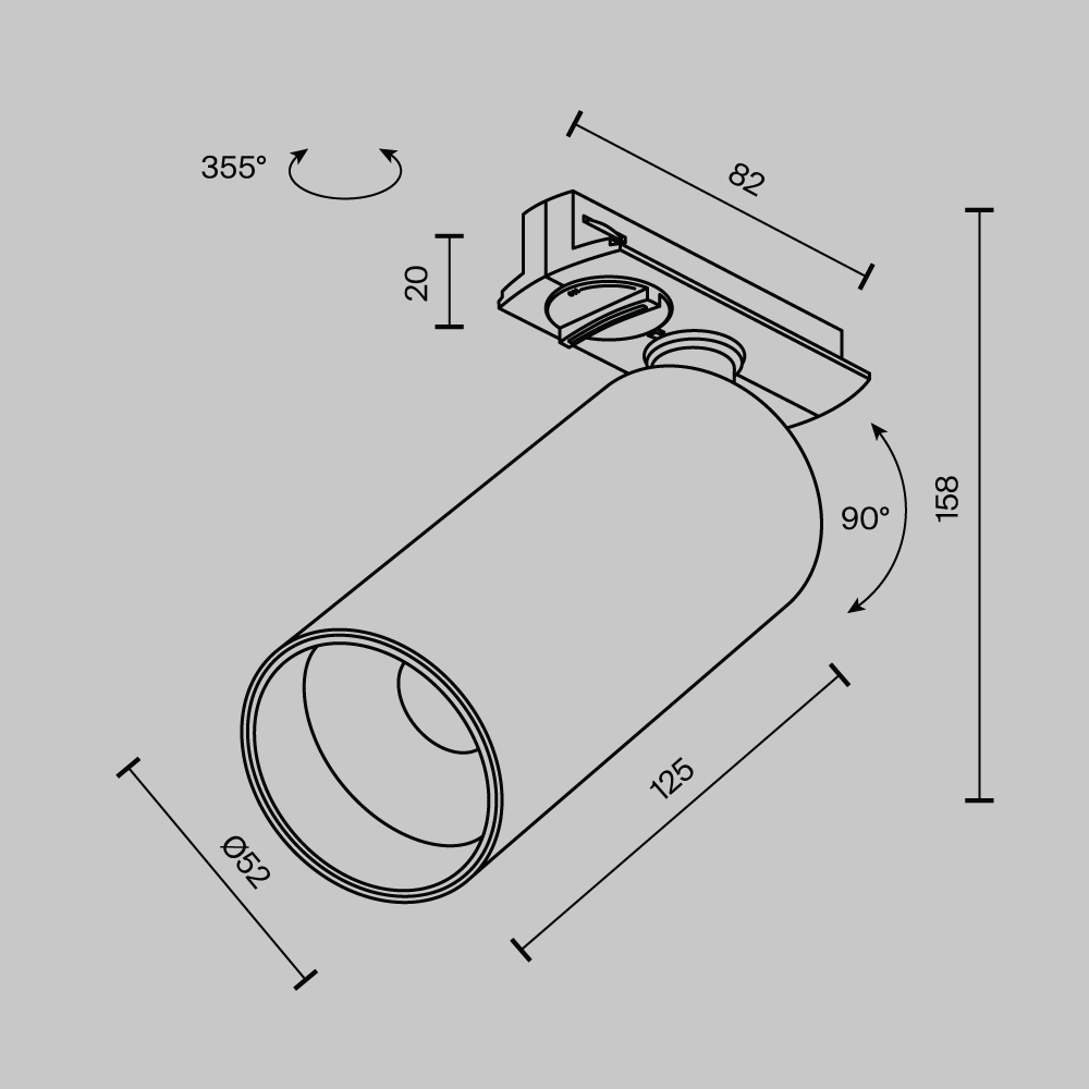 Трековый однофазный светильник Maytoni Focus Led TR021-1-12W4K-W-BBS в Санкт-Петербурге