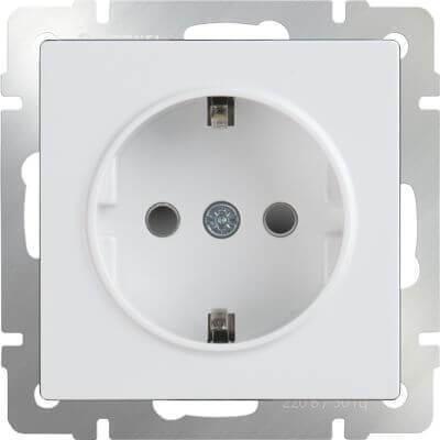 Розетка Werkel с заземлением и шторками белая WL01-SKGS-01-IP44 4690389047145 в Санкт-Петербурге