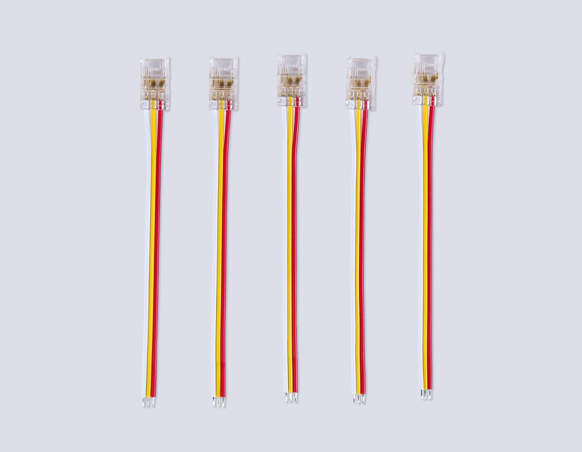 Соединитель гибкий односторонний Ambrella Light Illumination COB CCT 12/24V для лент 8mm (3 конт.) (5шт. в комплекте) GS7406 в #REGION_NAME_DECLINE_PP#