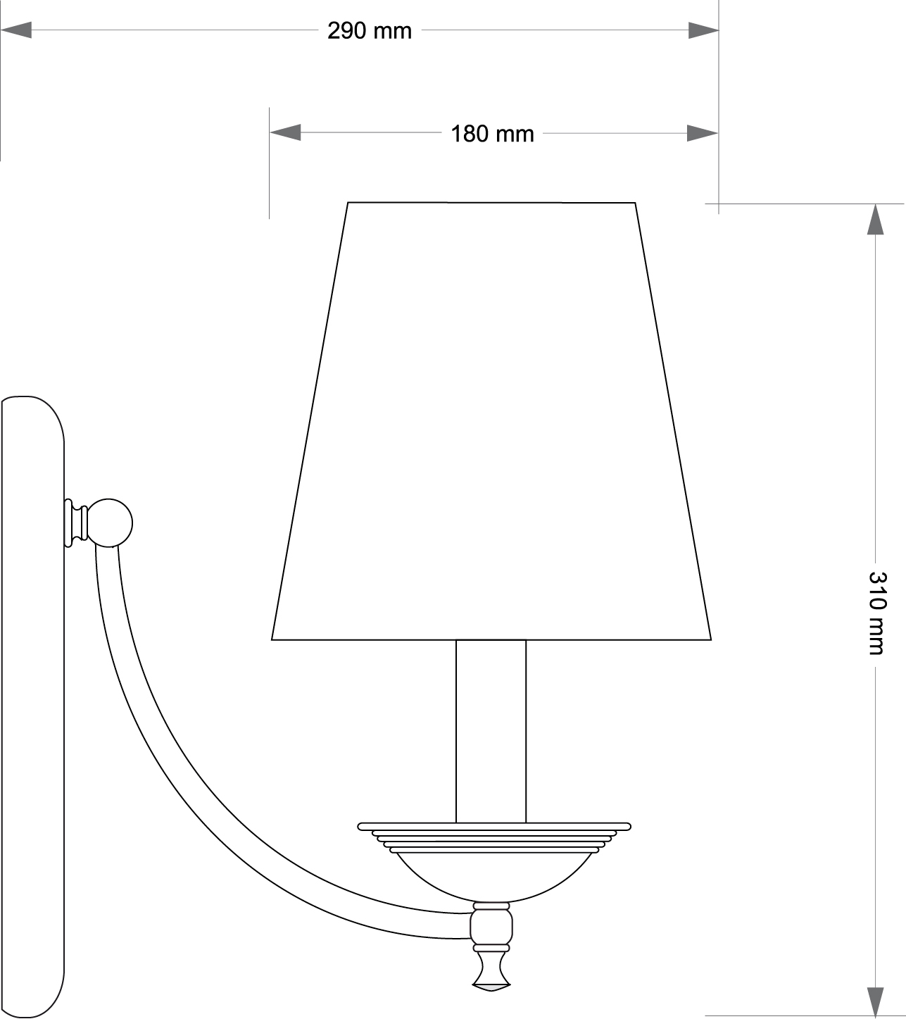 Бра Kutek San Marino Lampshade SAN-K-1(P/A)CR в Санкт-Петербурге