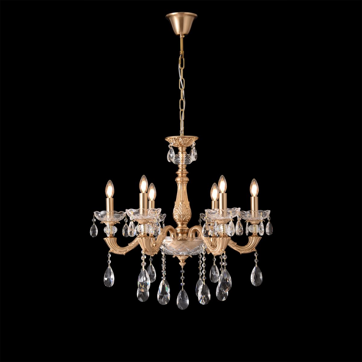 Подвесная люстра под натяжной потолок Crystal Lux ELIZABETH SP6 BRASS в Санкт-Петербурге