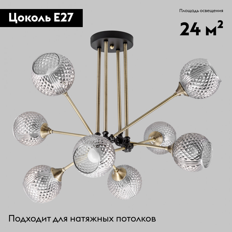 Потолочная люстра IMEX MD.5299-8-S-AB+BK в #REGION_NAME_DECLINE_PP#