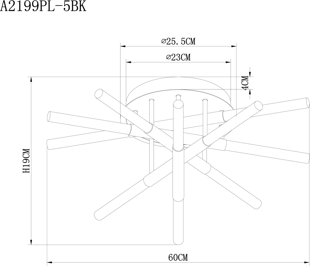 Потолочный светильник Arte Lamp Fernando A2199PL-5BK в Санкт-Петербурге