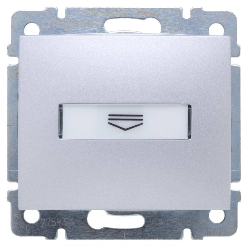 Выключатель карточный Legrand Valena с выдержкой времени и подсветкой алюминий 770234 в Санкт-Петербурге