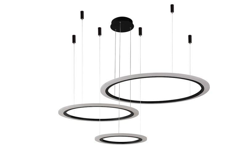 Подвесной светодиодный светильник Crystal Lux MANZANA SP67W LED D400+600+800 BLACK в Санкт-Петербурге