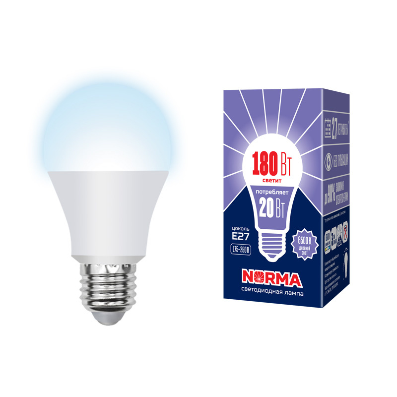 Лампа светодиодная (UL-00004028) Volpe E27 20W 6500K матовая LED-A65-20W/DW/E27/FR/NR в #REGION_NAME_DECLINE_PP#