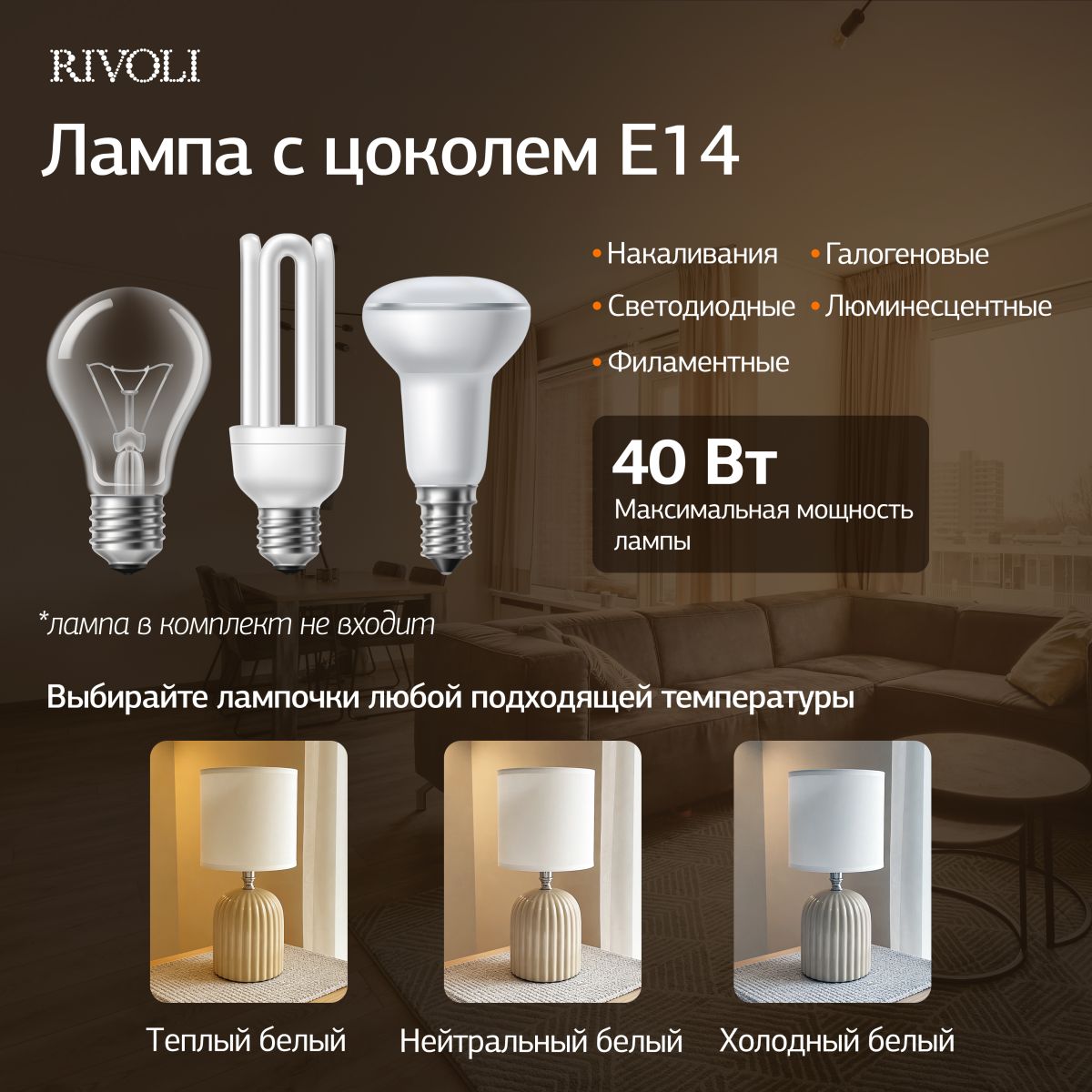 Настольная лампа Rivoli May 7548-502 Б0070132 в Санкт-Петербурге