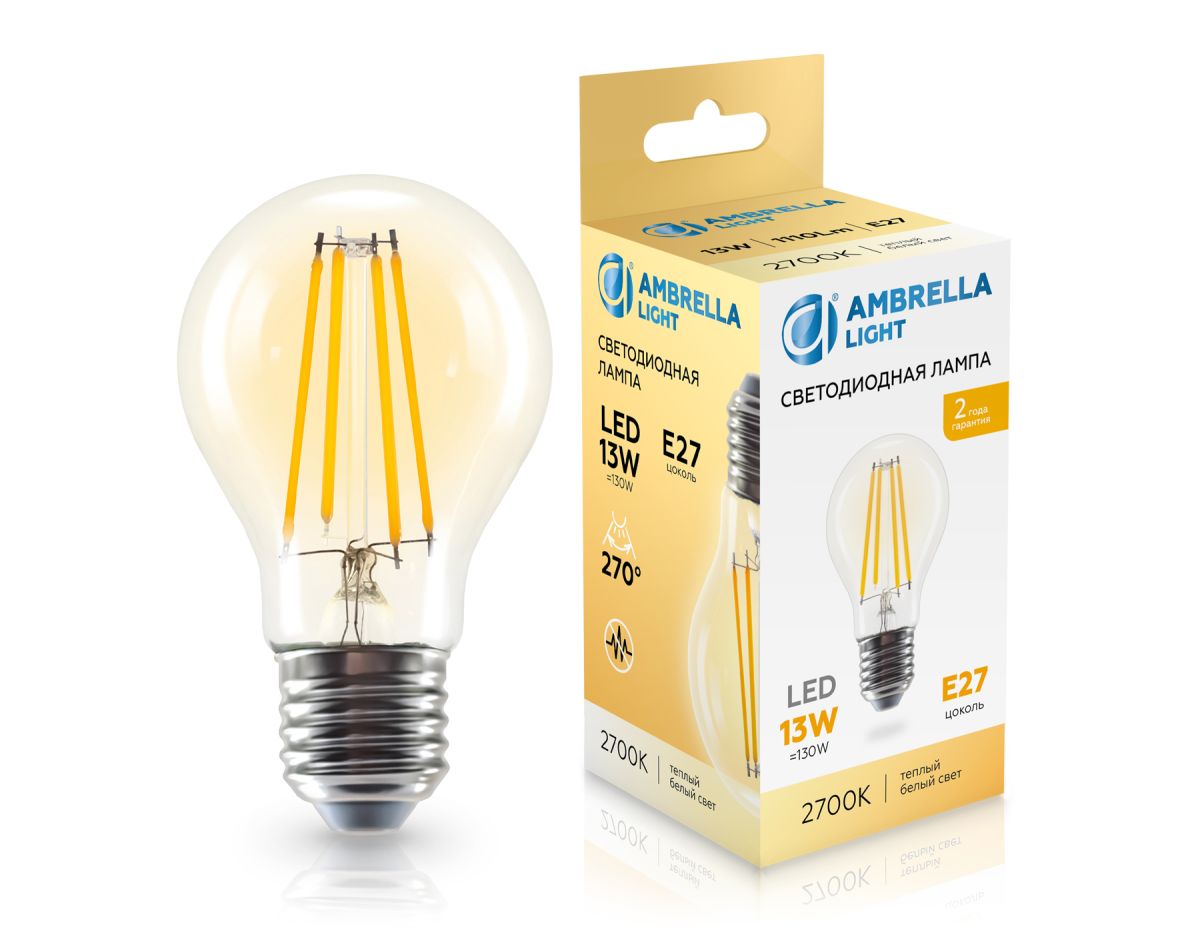 Филаментная светодиодная лампа Ambrella Light Bulbing E27 13W 2700K 601313 в Санкт-Петербурге