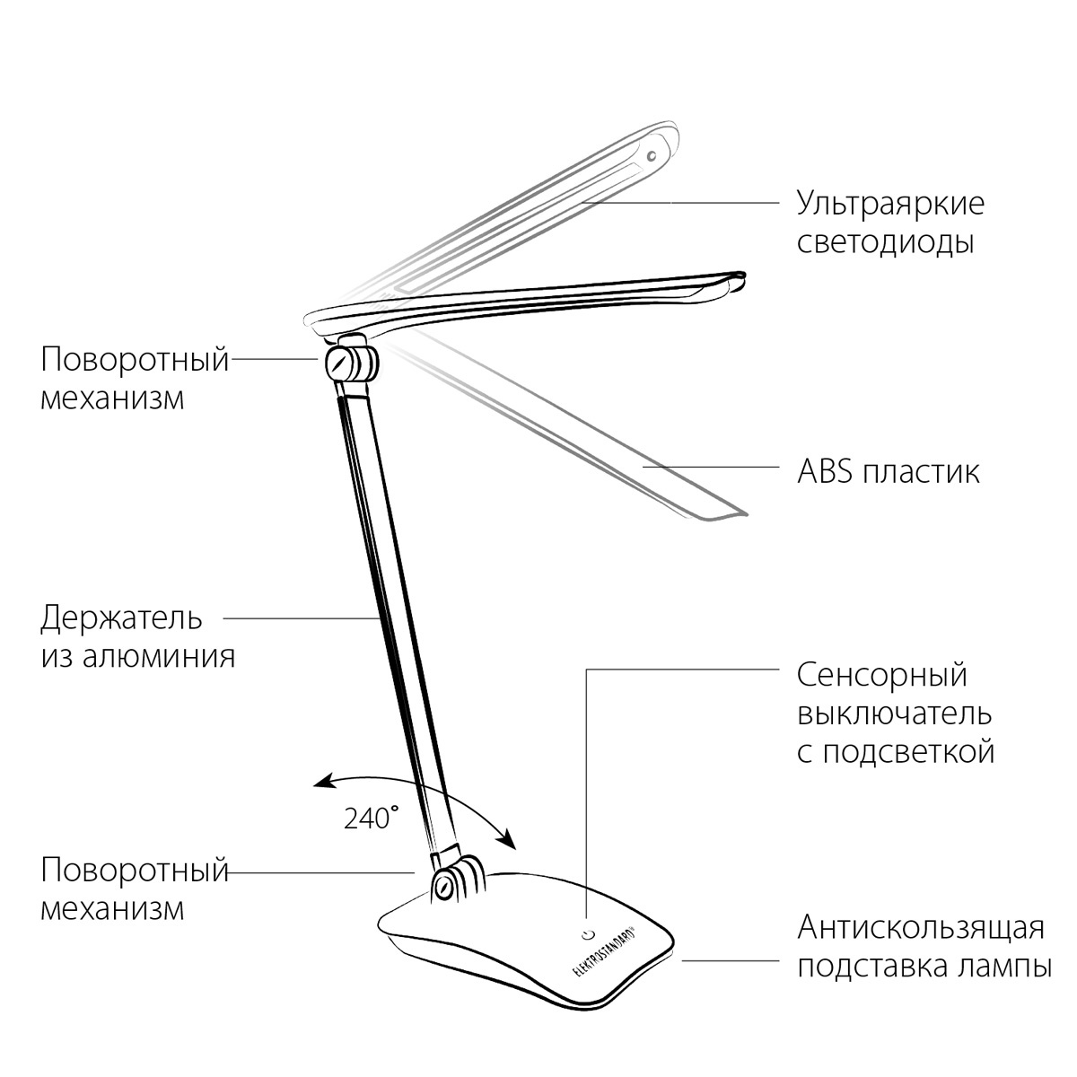 Настольная лампа Elektrostandard TL90193 черный/серебряный 4690389084867 в Санкт-Петербурге