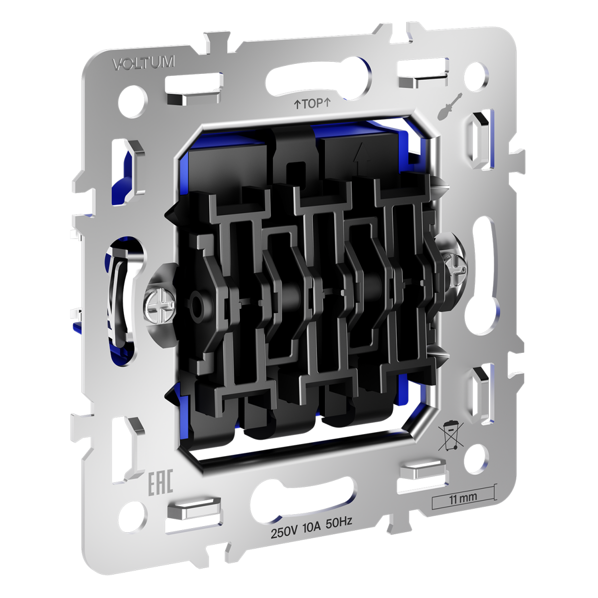 Механизм выключателя трехклавишного 10А Voltum S70 VLS0301M в #REGION_NAME_DECLINE_PP#