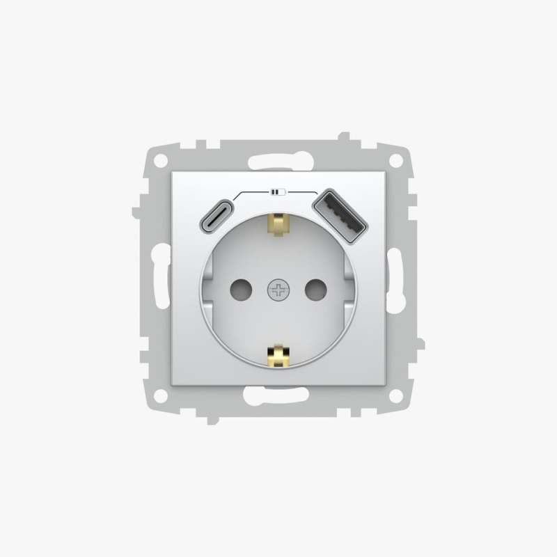 Розетка с/з зарядка (Type C+USB) ELBI Zena Vega 609-011000-334 в Санкт-Петербурге