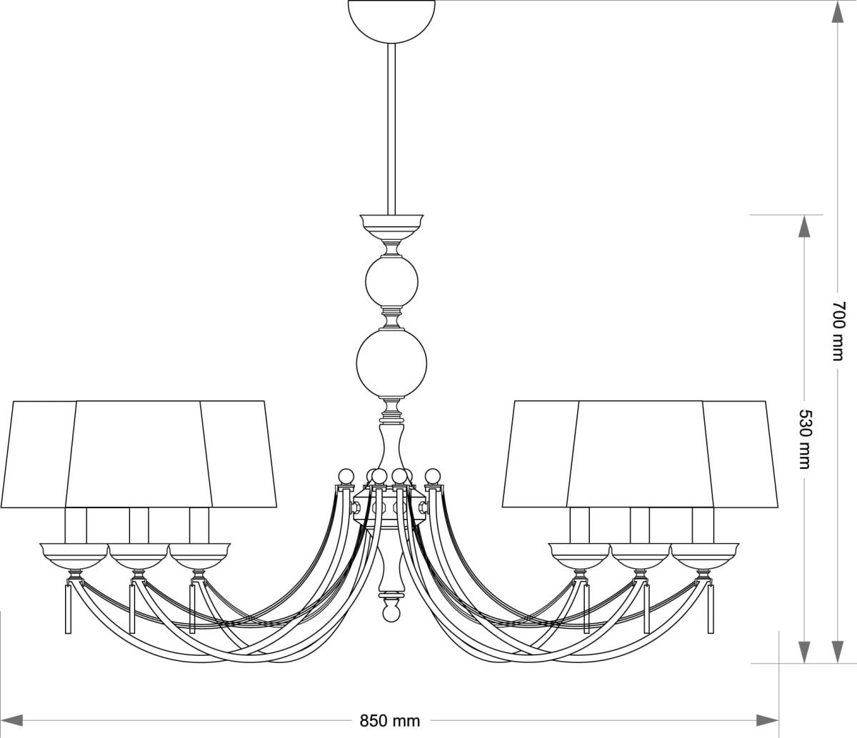 Подвесная люстра с тканевым абажуром Kutek Zaffiro ZAF-ZW-6 (N/A) в #REGION_NAME_DECLINE_PP#