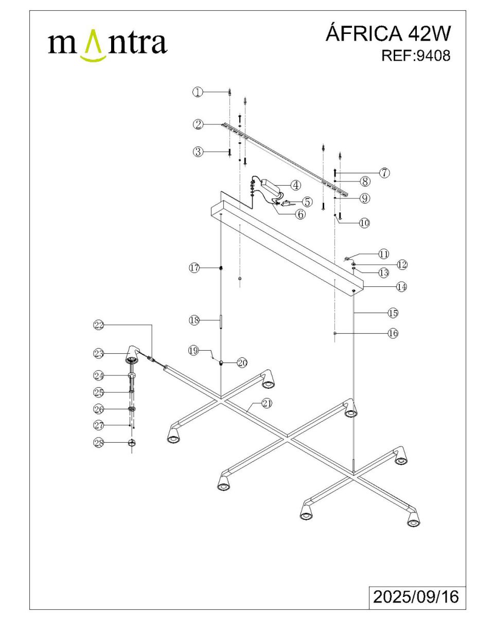 Подвесная люстра Mantra Africa 9408 в Санкт-Петербурге